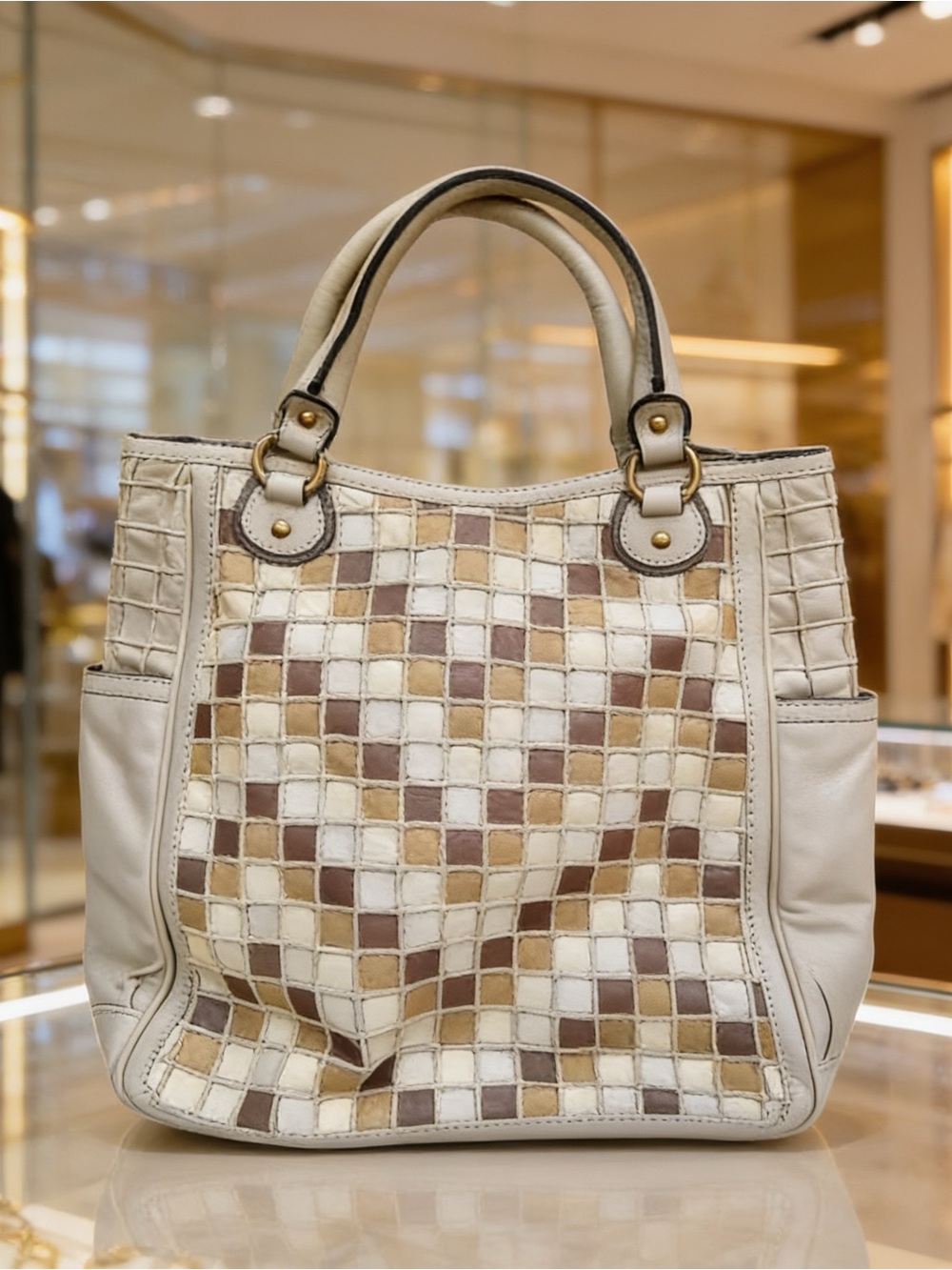 Isabella Fiore leather checkered handbag